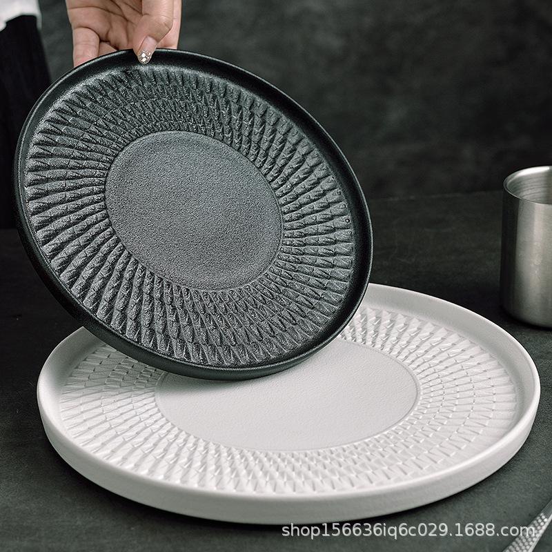 Japanese Club Premium Restaurant Tableware Ceramic Simple  Pasta Plate Salad  Artistic Concept Western