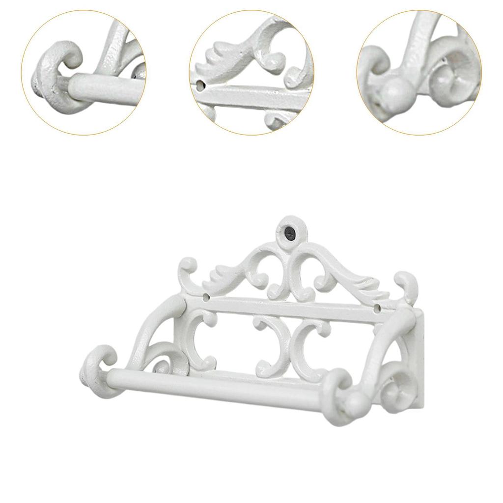 Decorative Iron Toilet Paper Holder/Roll Dispenser, Easy Installation, Retro Towel Holder for