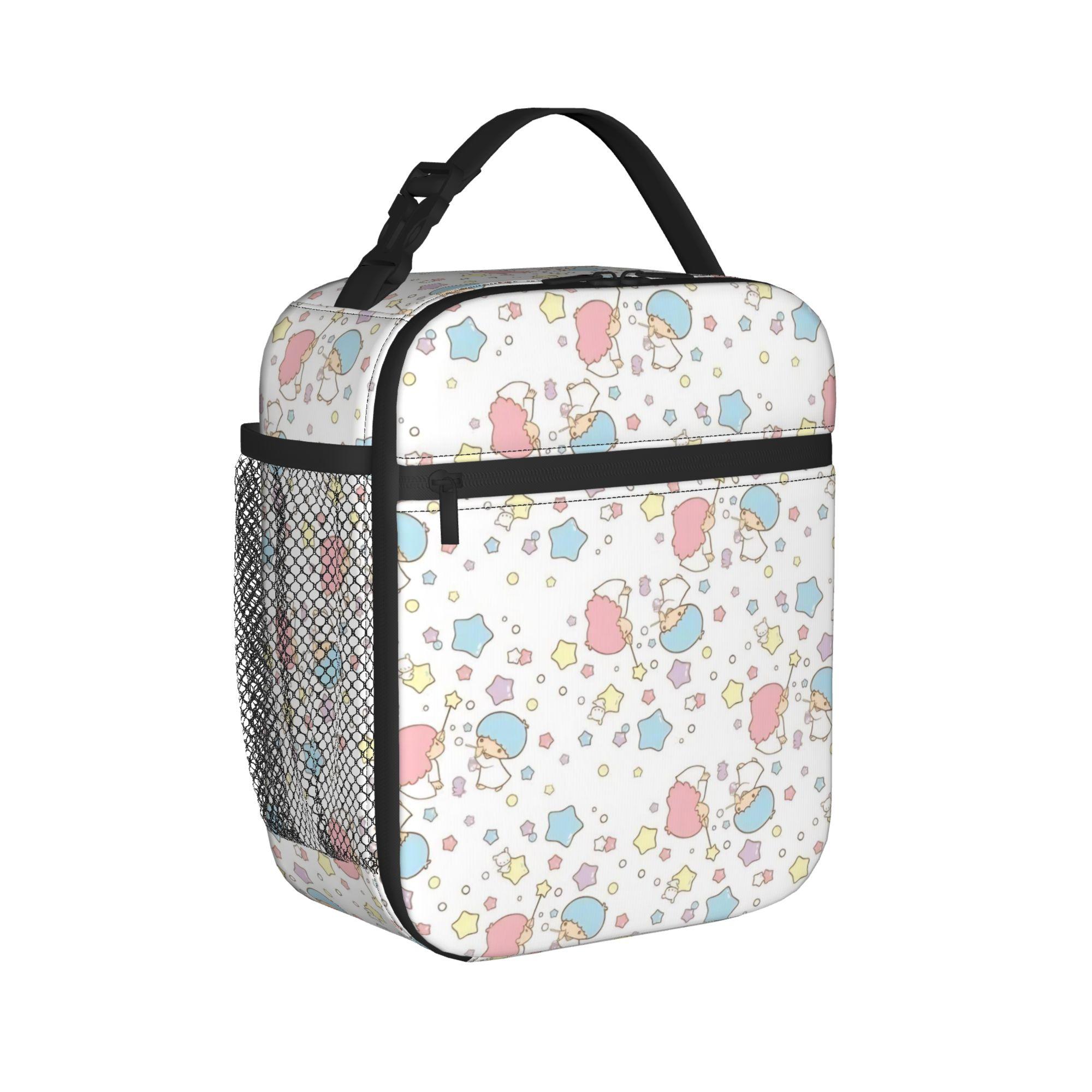 Little Twin Stars Cartoon Insulated Lunch Bag High Capacity Kiki Lala Reusable Cooler Bag Lunch Box Tote Beach Food Handbags One Size