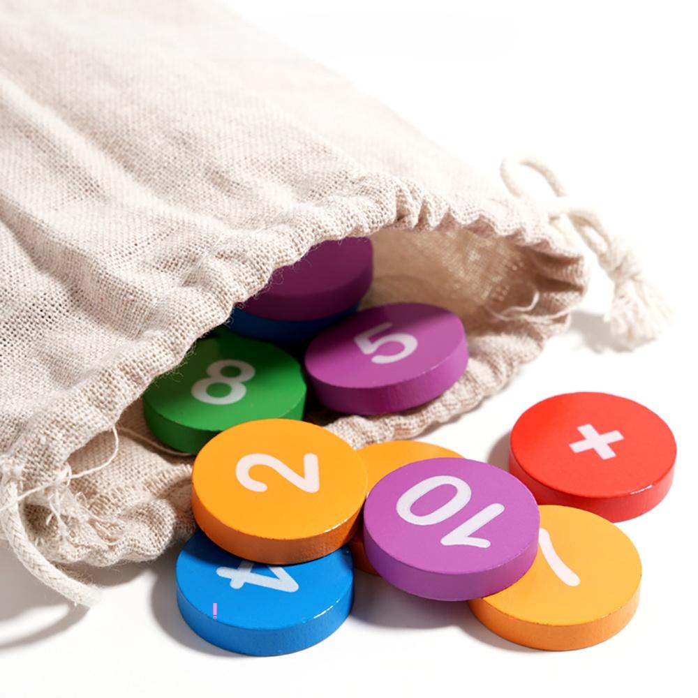 Montessori Mathe-Zuordnungs-Rechenspielzeug, Holz 1-10 Addition und Subtraktion Frühes Lernpuzzle, Kleinkinder-Lernspielzeug