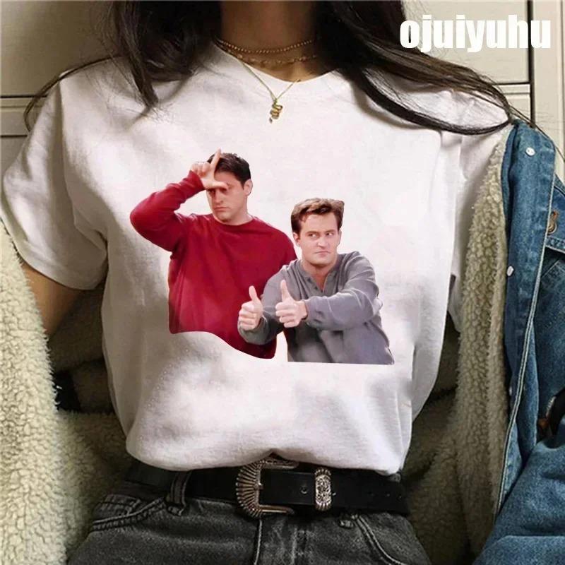 Fashion Friends Tv Show Funny Cartoon T Shirt Women Graphic Best Friends Harajuku T-shirt Korean Style Tshirt Vintage Top Female