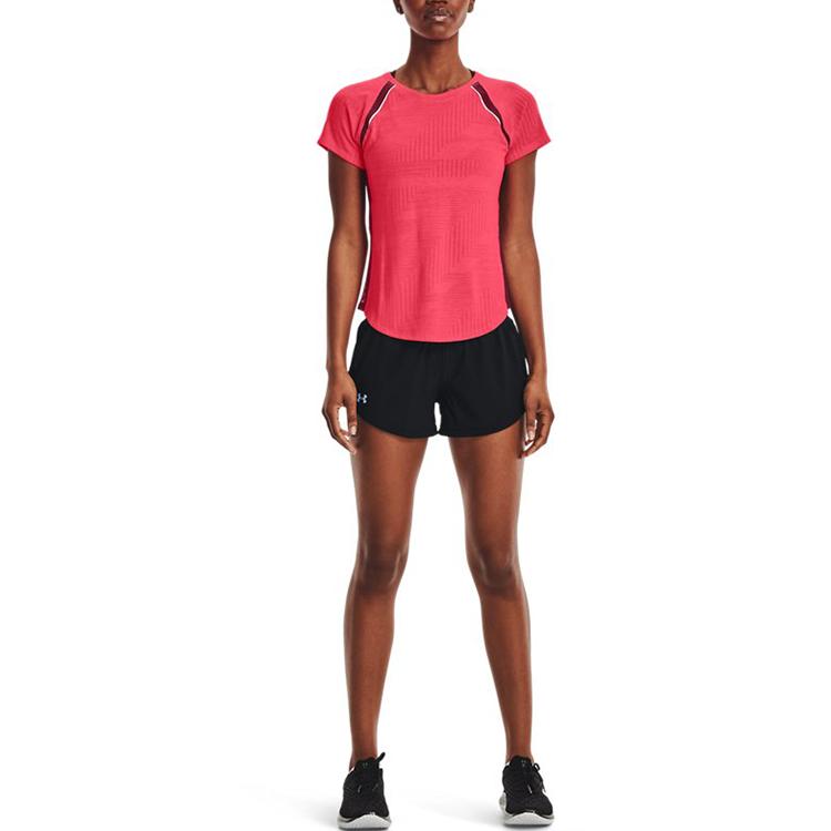 Under Armour Speedpocket Logo Solid Waist Shorts Women Shorts Black 1361379-001