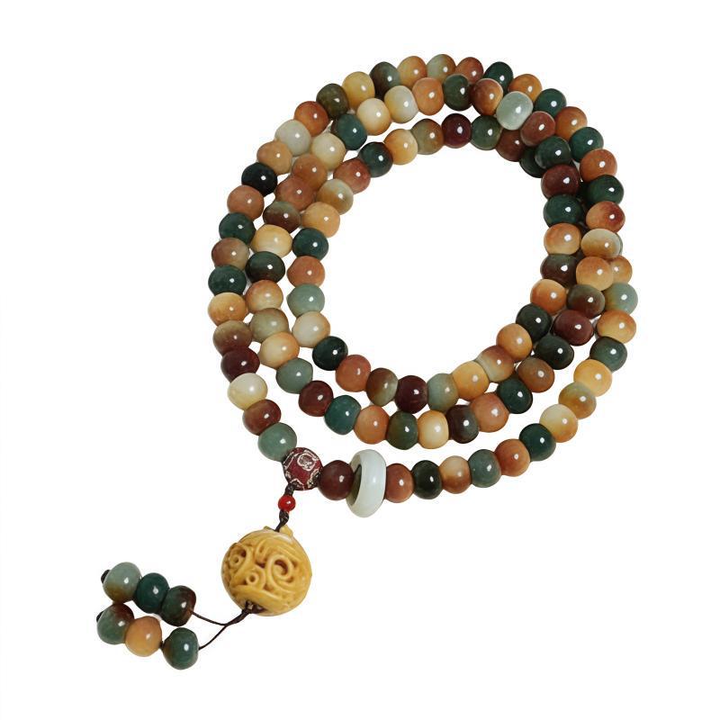 Retro Ethnic Bracelet & Prayer Beads: 108 Bodhi Beads with Scented Sachet Necklace for Women & Men