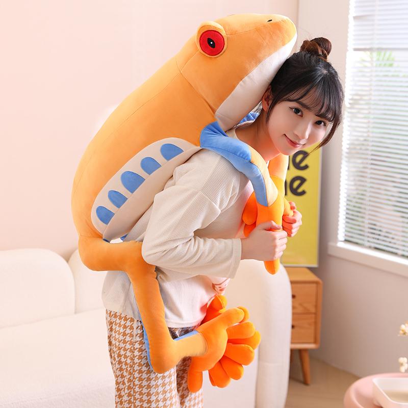 Creative 3 Colors Frog Plush Toy Stuffed Animal Fluffy Frog Game Figure Doll Soft Pillow For Children Boys Girls Birthday Gifts