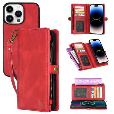 Multifunctional Leather Crossbody Wallet Case for iPhone 14 Plus, 15 & 16