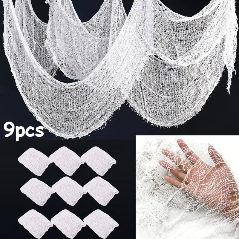 Halloween Gauze Fabric Black Chunky Gauz Fabric Haunted House Diy Decorative Gauze Horror Party Scene Props Halloween Decoration