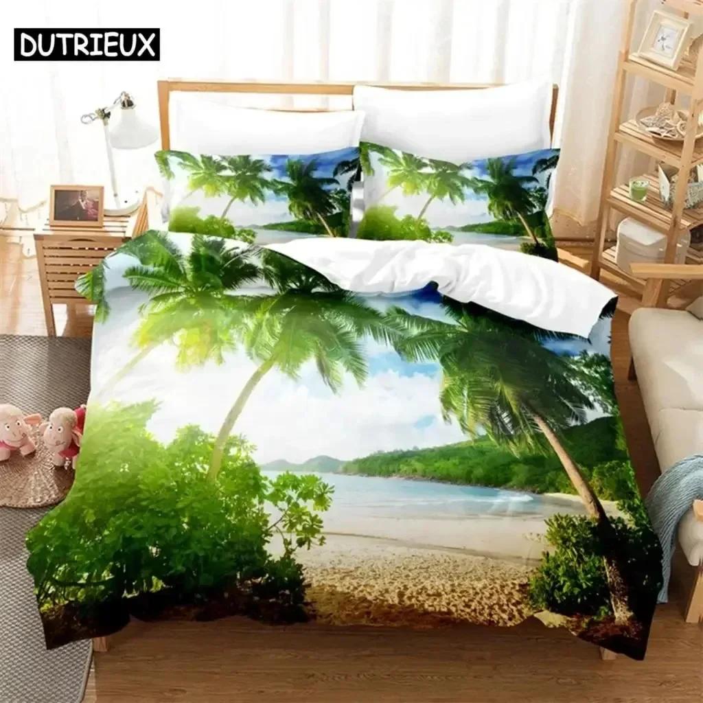 Luxury New 3D Print Seaside  Beach Bedding Set Single Twin Double Queen King Cal King Size Bed Linen Set