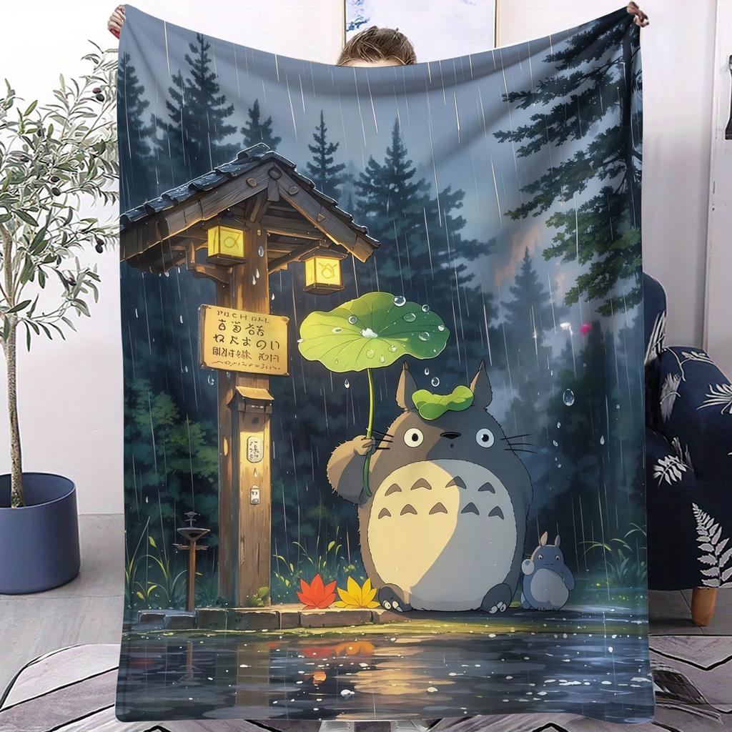 Classic Cartoon Anime T-Totoros Blanket For Office Travel Comfort Leisure Camp Travel Multifunctional Universal Blanket Fan Gift