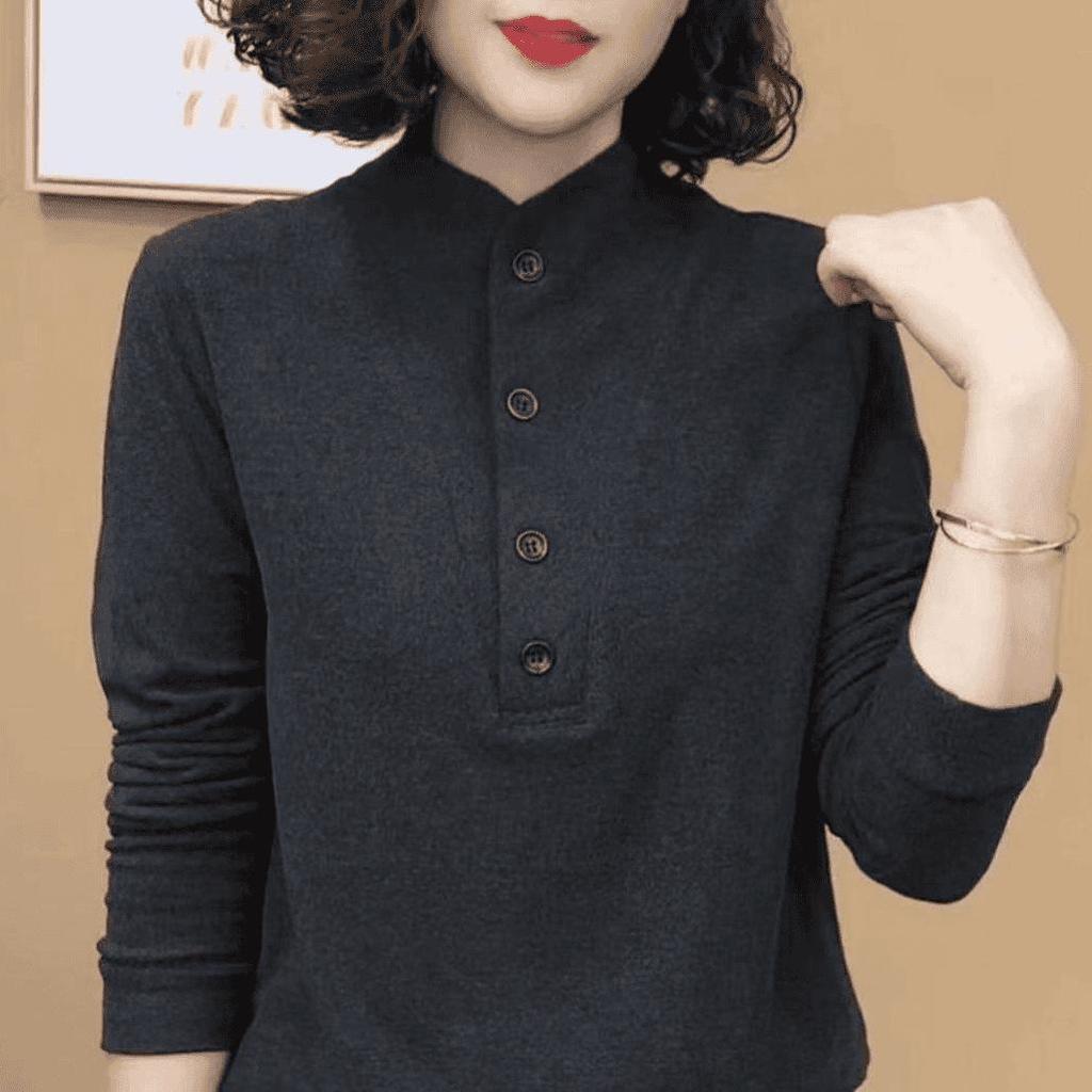 2025 Trendy German Velvet Long Sleeve Slimming Women's Shirt