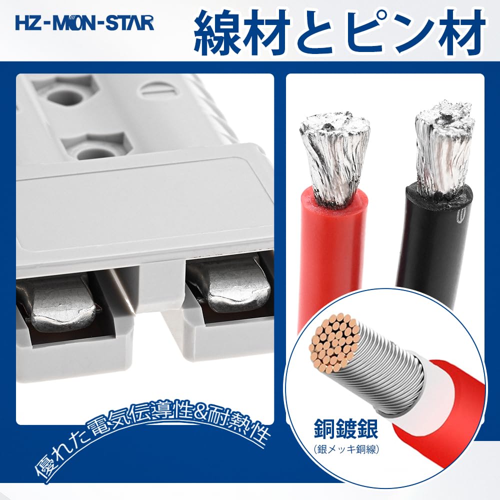 Battery Connector Cable Adapter for Car Battery 120A 600V HZ-MON-STAR