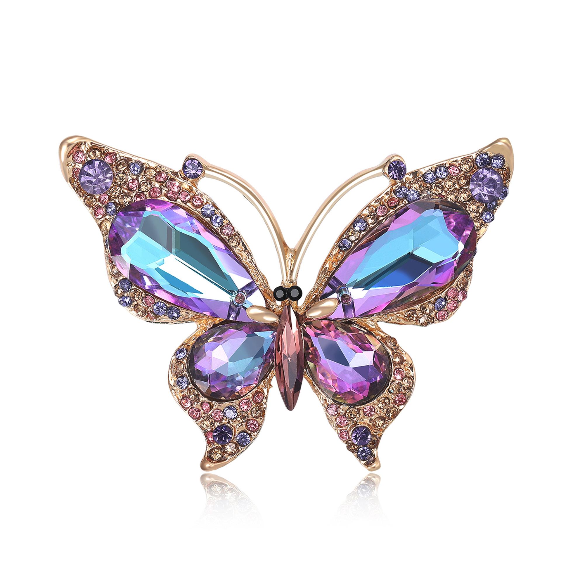 

Модная брошь, Брошь-бабочка, Брошь для костюма, Аксессуары One Size фиолетовый