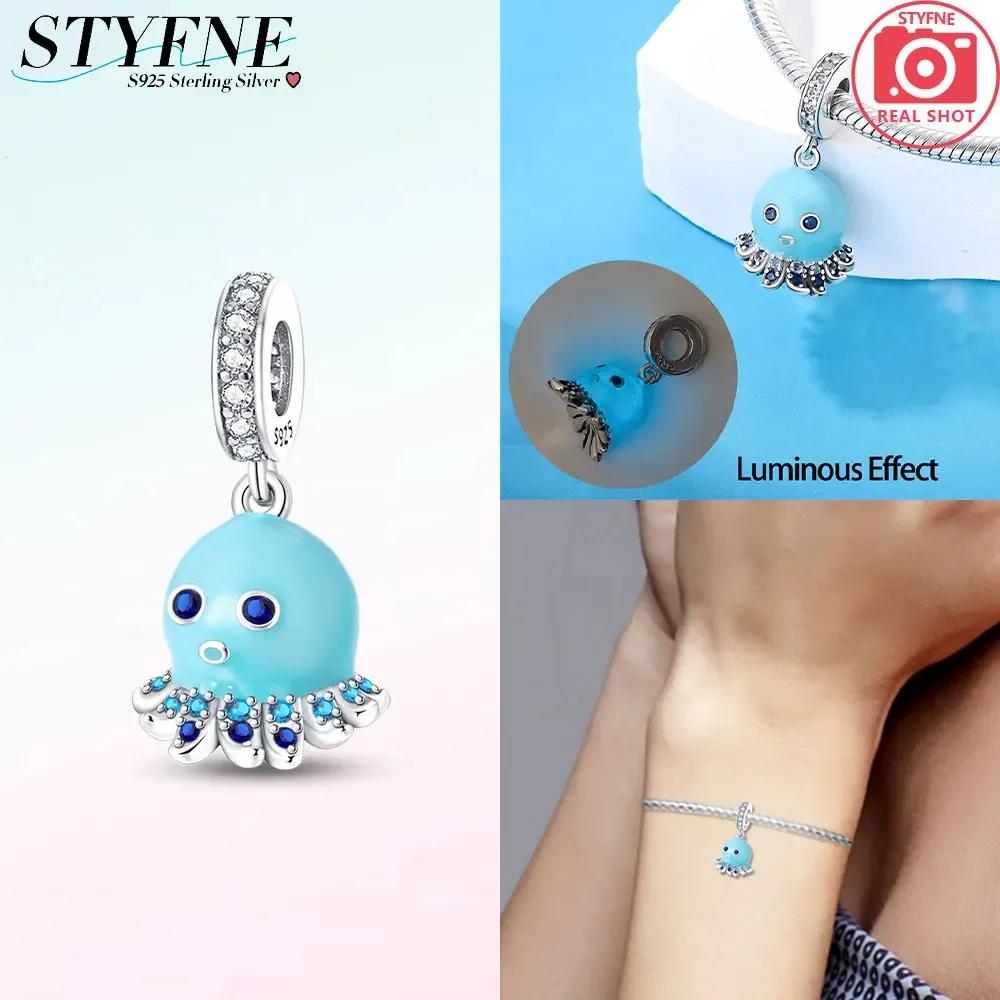 Firefly Ocean Star Octopus Copper Charms And Fish Glowing Changing Color Trendy Original Bracelets Diy Fine Jewelry Gifts