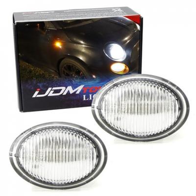 Clear Lens Amber Full LED Side Marker Lights For 07-19 Fiat 500 500e 500c Abarth