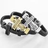 Handmade Braided Leather Wrap Bracelet for Men Stainless Steel Men's Cross Bracelets With Magnet Clasp Birthday Party Jewelry