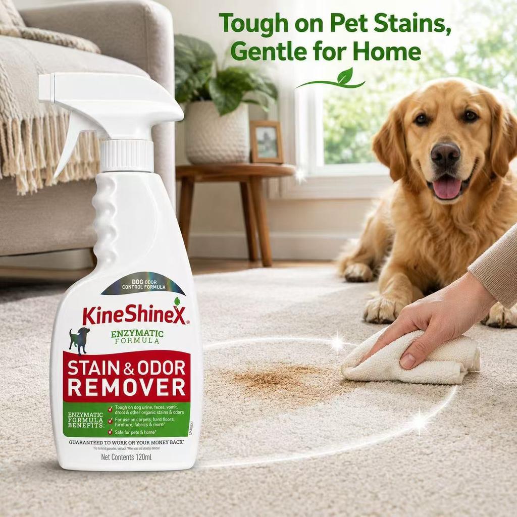KAUFE 1 ERHALTE 2 GRATIS KineShineX Haustier-Enzym-Urin- & Geruchsreiniger-Spray - Aktiver enzymatischer Fleckenentferner & Geruchsneutralisierer für Hunde & Katzen