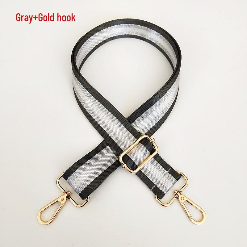 Colorful Women's Crossbody Bag Strap with Gold and Silver Thread – Wide, Long Handbag Accessory