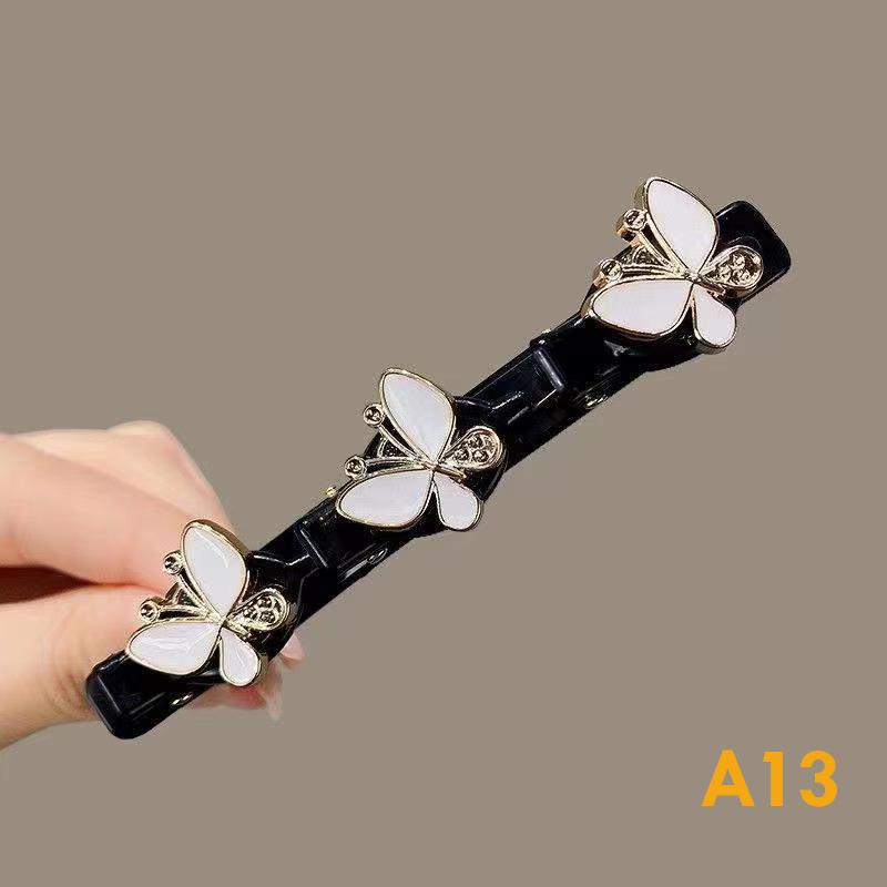 Sparkling Crystal Stone Braided Hair Clips Double Bangs Braided Barrettes Hairpins Women Girls Headwear Hair Styling Accessories