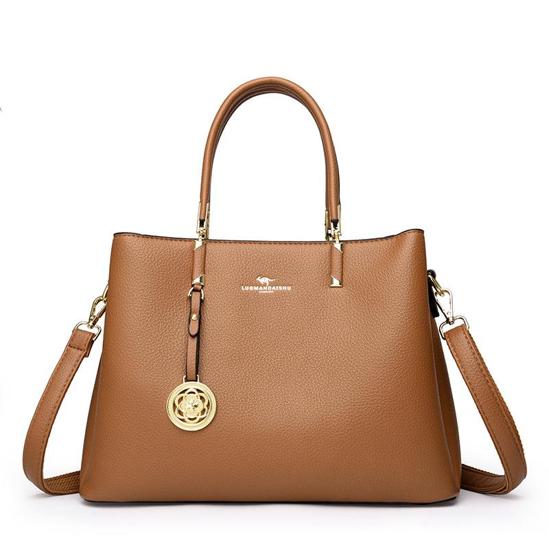 

Простая женская сумочка Практичная одноплечевая сумка кроссбоди коричневый/жёлтый