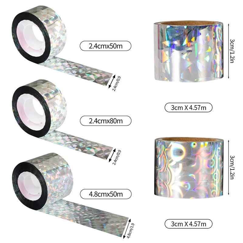 1/3Pc Anti Bird Reflective Tape Repellent Bird Scarer Ribbon Laser Flash Tape Double-Sided Anti Pigeon Garden Orchard Scare Tape