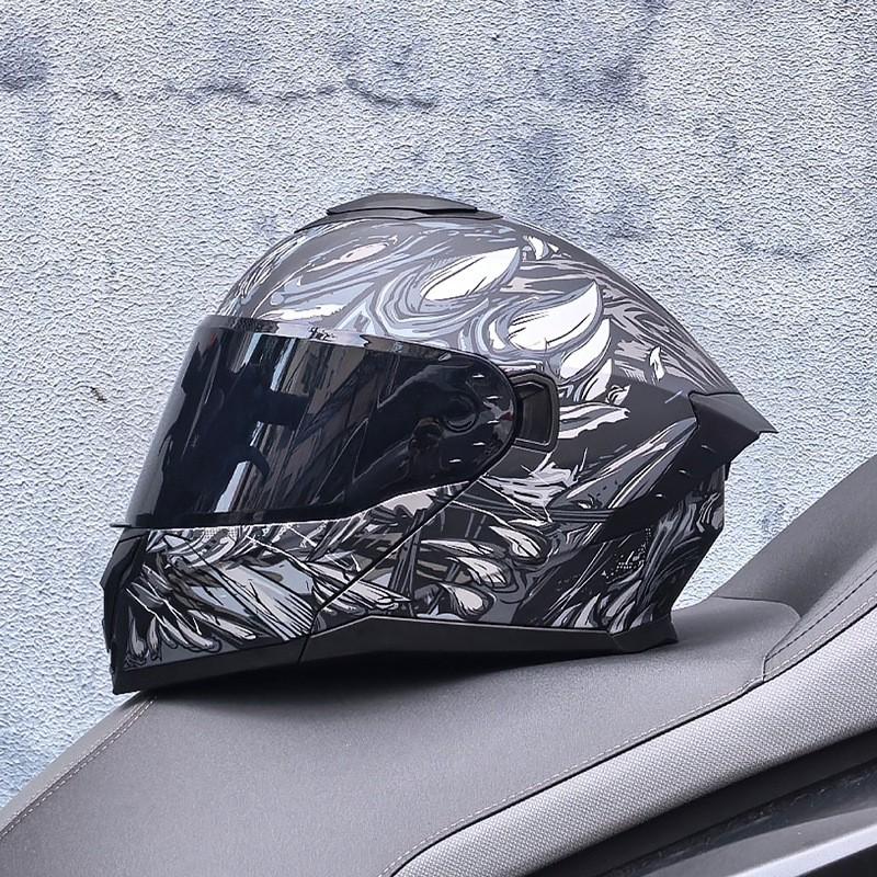 DOT ECE Certified Full Face Motorcycle Helmet Men Women Flip-Up Design ABS Shell All Season Use