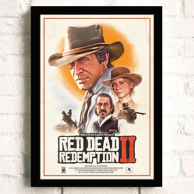 Game TV Red Dead Redemption 2 Posters and Printed Character Wall Art Pictures Living Room Oil Painting