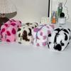 Cute Sweet Heart Pattern Plush Pencil Case Girly Women Large Capacity Cosmetic Bag Travel Portable Storage Bags Organizer Gifts