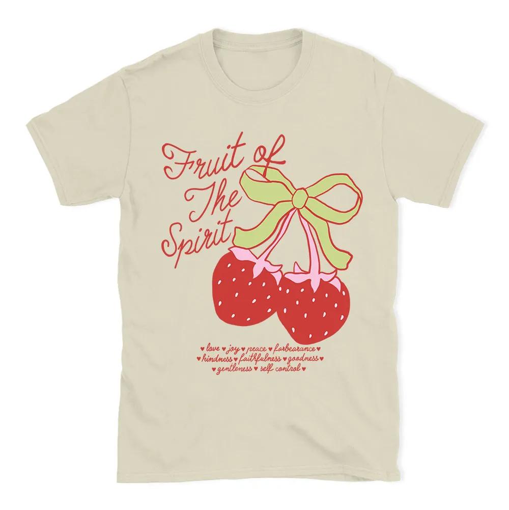 Summer 2026 New Fruit of The Spirit Christian Unisexs Tshirt Fashion Hot Sale Round Neck Unisexs and Womens Same Print Tshirt