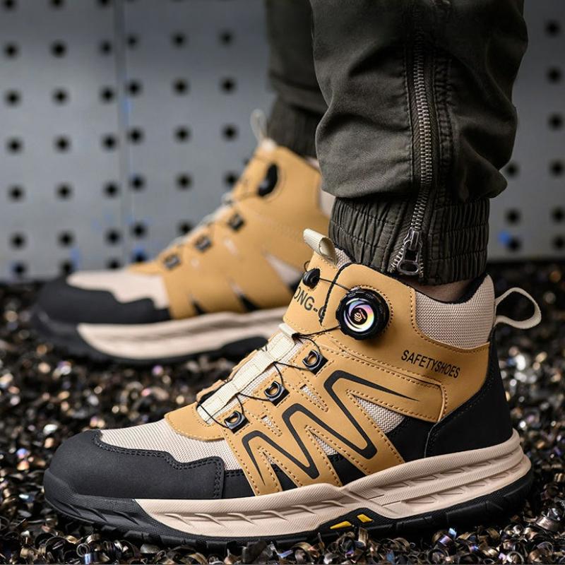 Pánské bezpečnostní boty Pracovní boty s otočným knoflíkem Odolné proti propíchnutí Odolné proti nárazu Pánské bezpečnostní boty Nezničitelné Ochranné boty s ocelovou špičkou
