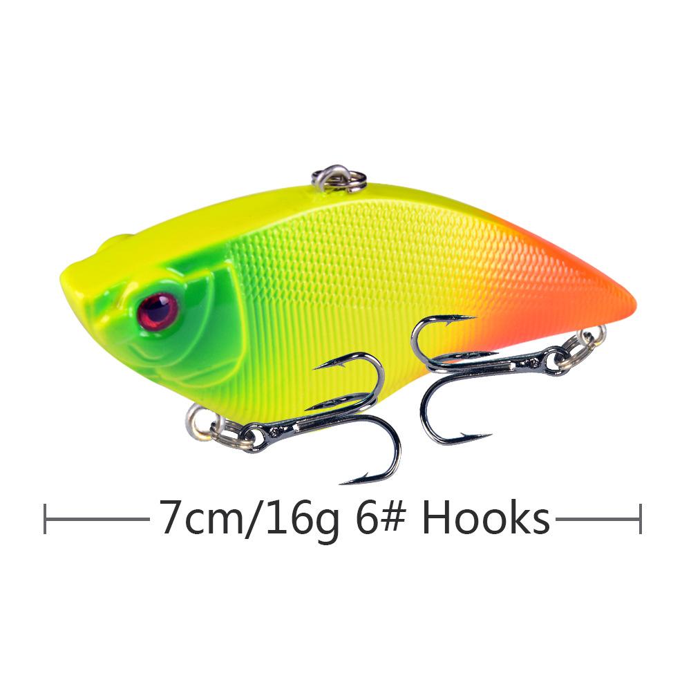 1PCS Hard VIB Fishing Lure 7cm 16g Plastic Artificial Bait Treble Hooks Peche Bass Pike Trolling Pesca Fishing Tackle