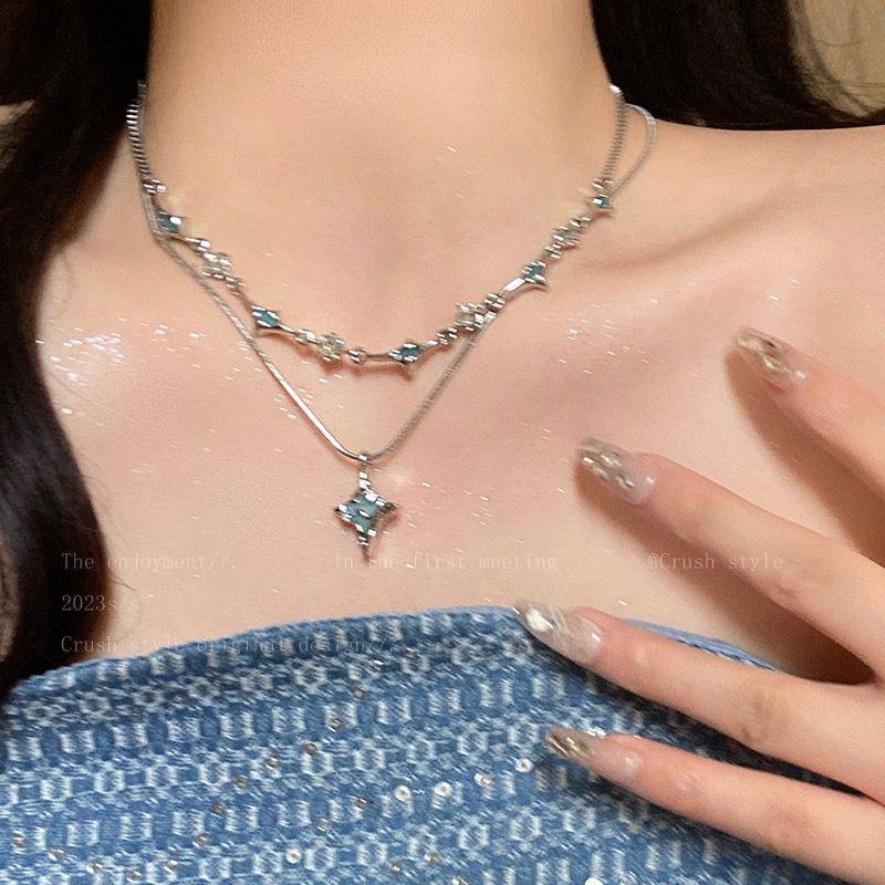 Elegant Sølvperle Liten Diamant Choker Halskjede - High-End Temperament Design
