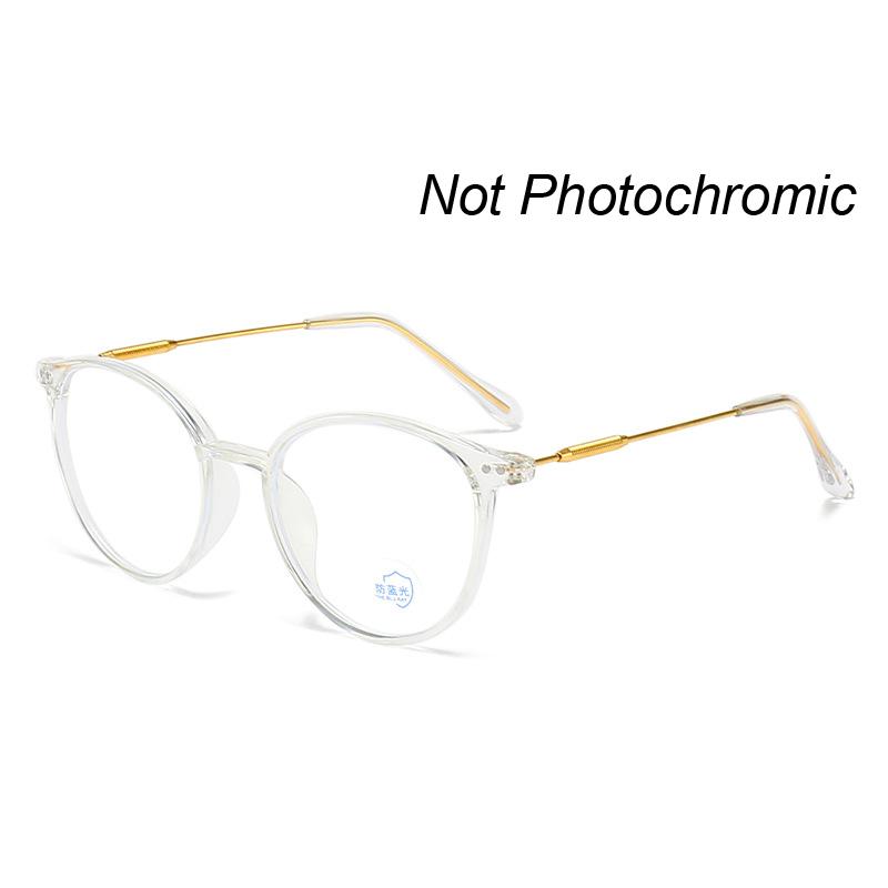 

Women s Fashion Photochromic Myopia Glasses Unisex Ultralight Anti-UV Near Sight Eyeglasses Men Ladies Vintage Round Eyewear -4.0