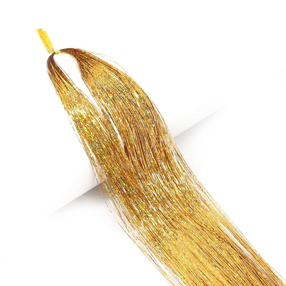 Hippie Decor Glitter Strips Party Headdress Tinsel Sparkle Silk Wig Long Straight Sparkly Ponytail
