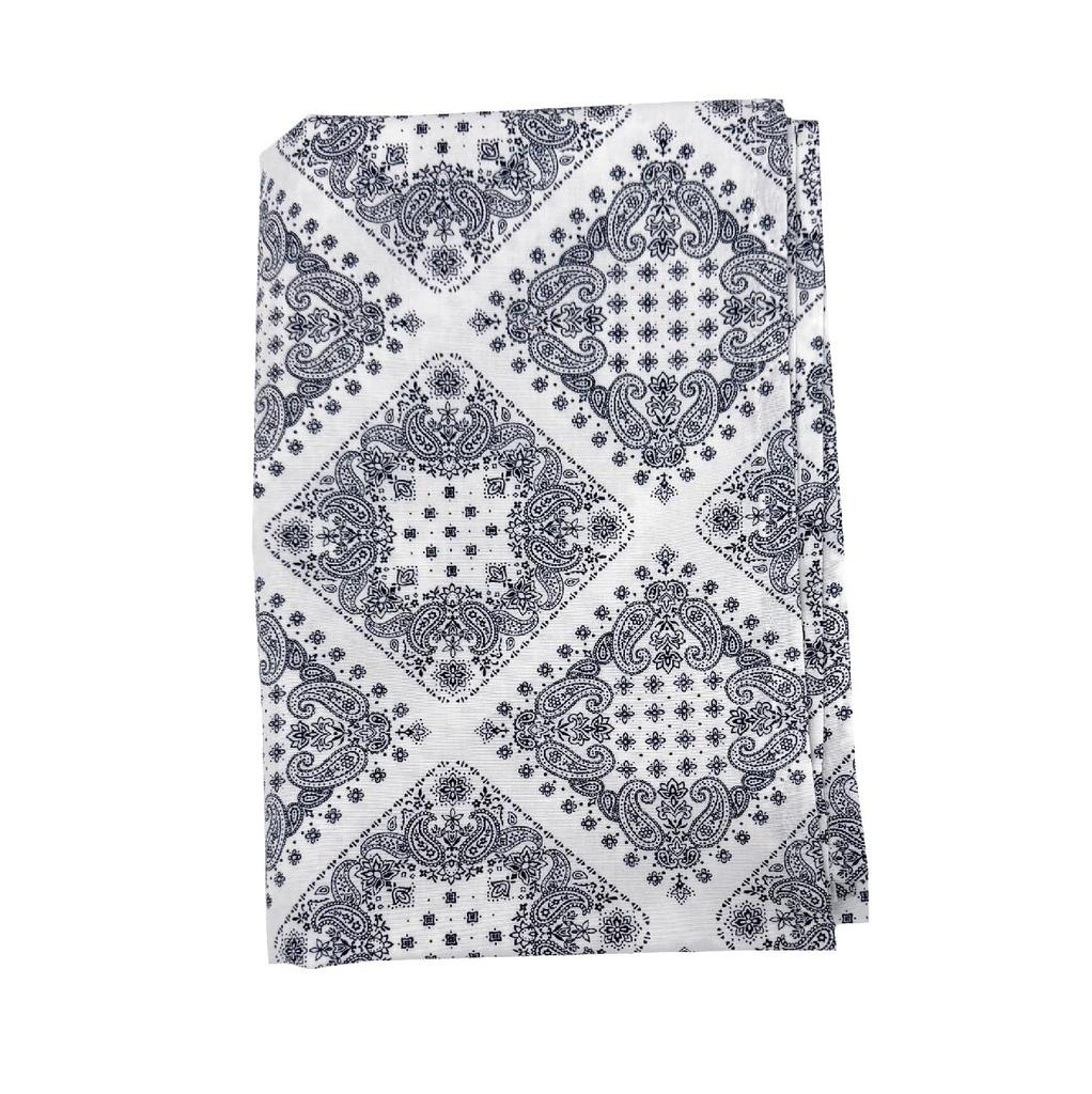 Bandana Print Furoshiki Paisley 3 Made In Western Pattern Matthew's (Wrapping Cloth), 100cm, Pattern, Widths, 100% Cotton, Japan, Large, (White)