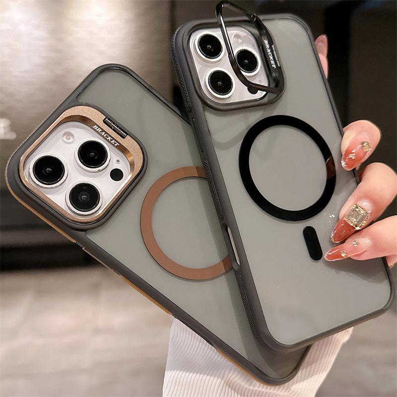 Magnetic iPhone 17 Pro Max Case with Two-Color Lens Bracket, Compatible with iPhone 16-12
