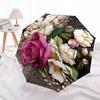 1 Stück Rosen und Jasmin Blumenstrauß Regenschirm mit Kunststoffgriff, Geeignet für Alle Jahreszeiten Outdoor PT415