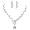 2Pcs Imitation Moissanite Diamond Jewelry Set New Weeding Luxury Flower Pendant Necklace Female Earrings Set Gift To Woman