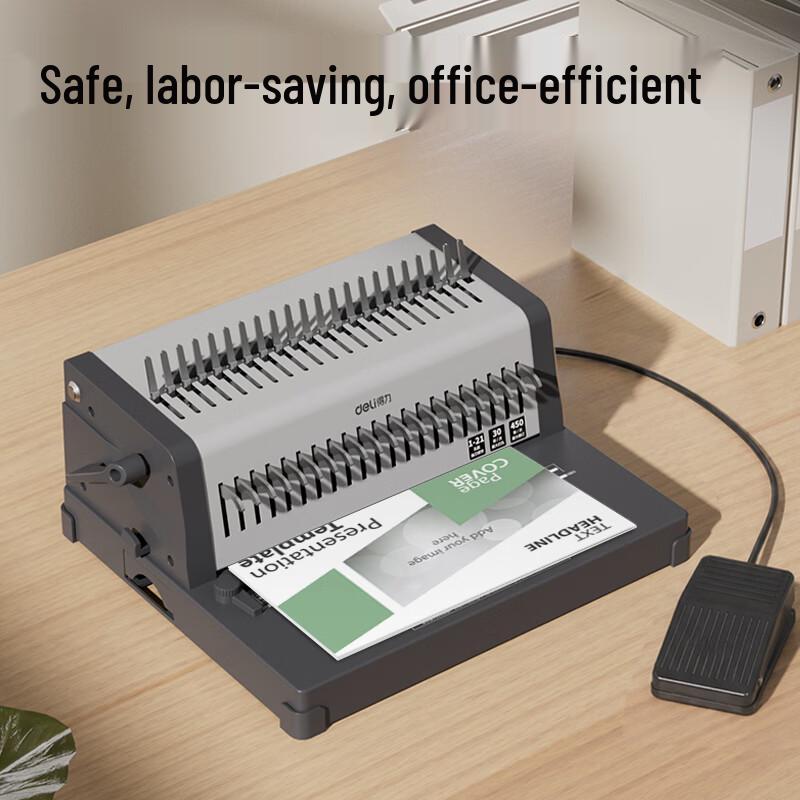 Deli GB210 Electric 21-Hole Comb Binding Machine CN plug (adapter included)