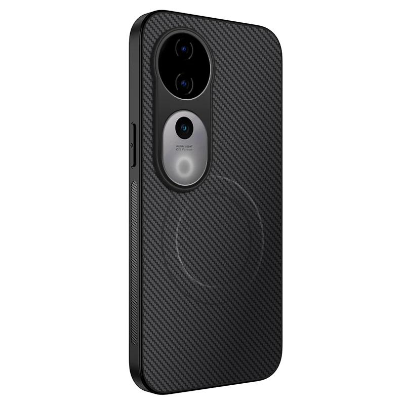 Carbon Fiber Wireless Charging Magnetic Cases For vivo V27 V29 V50 Lite V30 V40 Pro Lens Protection Soft Bumper Cover Phone Case
