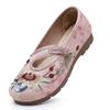 Retro National Style Hanfu Shoes Old Beijing Cloth Shoes Women's Shallow Mouth Breathable Ethnic Style Embroidered Shoes Comfortable Soft-soled Mother