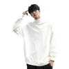 Men's Autumn/Winter Heavyweight Velvet Hoodie with Half-High Collar, Solid Color, American Style, Versatile and Casual.
