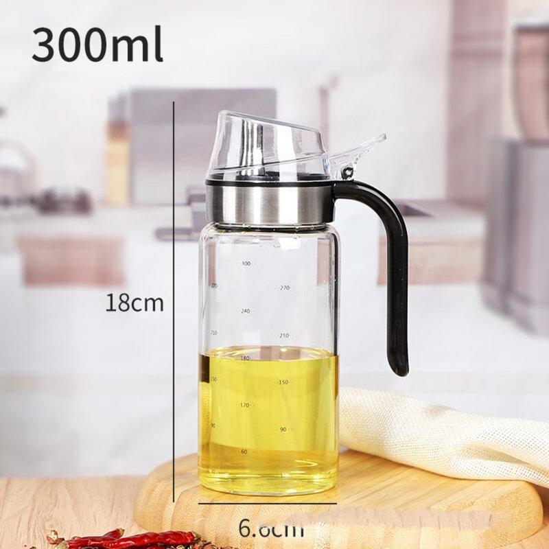 Zhishi Glass Oil and Vinegar Dispenser Bottles with Handle (500ml, 2-Pack)