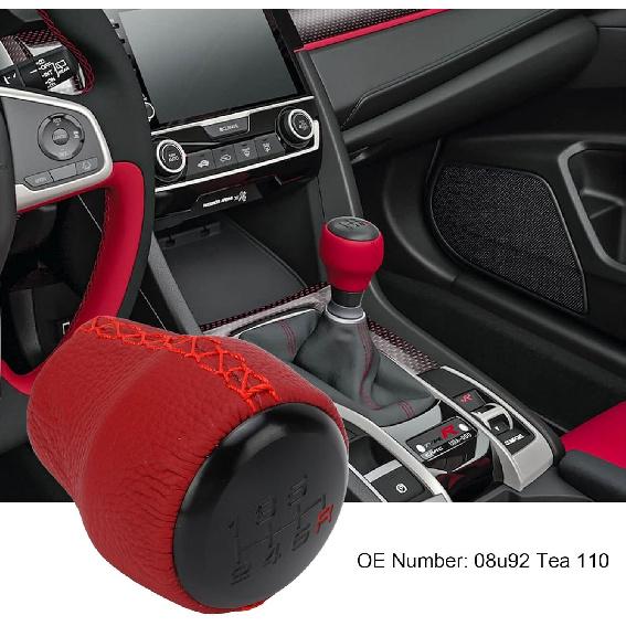 

KIMISS 6 Speed Gear Shift Knob for Type R 2017-2019, Manual Transmission Stick Ball Head, 08U92-TEA-110, Compatible with Hatchback