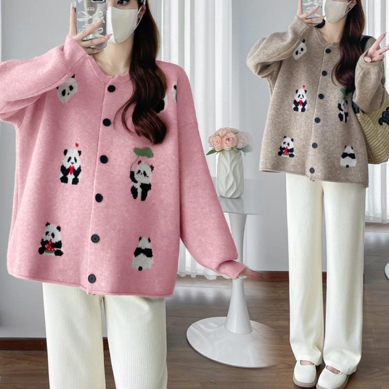 Spring and Autumn New Sweet Embroidery Knitted Cardigan Jacket Loose Large Size Top Cute Casual Sweater Women's