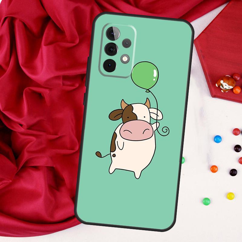 Cartoon Cute Cow Spots For Samsung Galaxy A55 A53 A33 A13 A35 A15 A36 A56 A26 A16 A22 A32 A52 A54 A34 A06 A05 Case