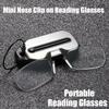 Mini Nose Clip Portable Reading Glass On Men For Women Rimless Portable Magnifying Presbyopic Glasses Ladies Eyewear+1.0 To +3.0