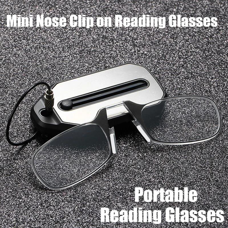Mini Nose Clip Portable Reading Glass On Men For Women Rimless Portable Magnifying Presbyopic Glasses Ladies Eyewear+1.0 To +3.0