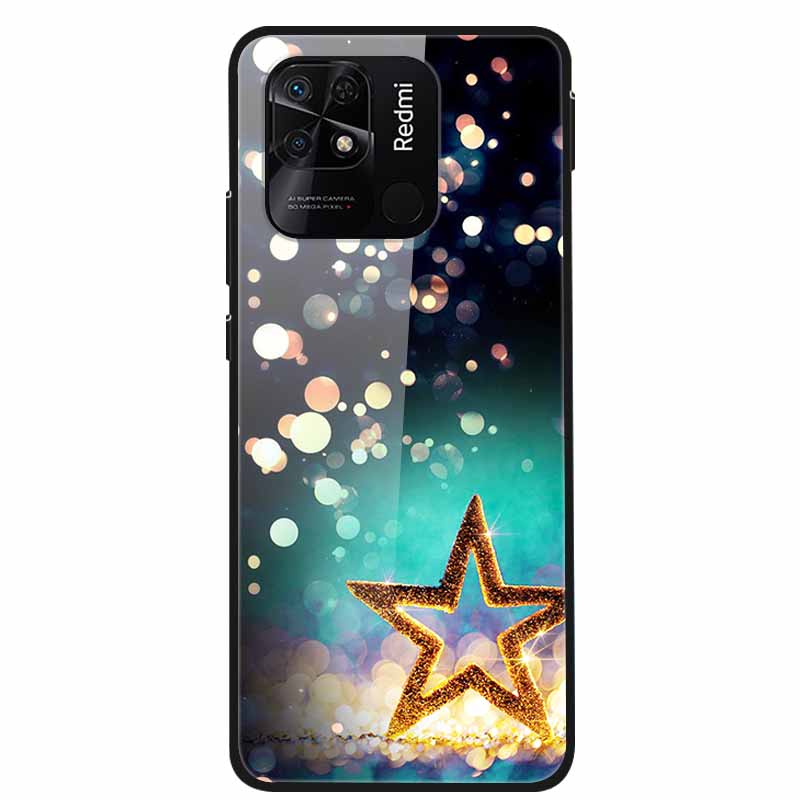 For Redmi 10C Case Luxury Tempered Glass Back Cover Hard Case For Xiaomi Redmi 10C 10 C Capa Redmi10C Shockproof Funda Coque