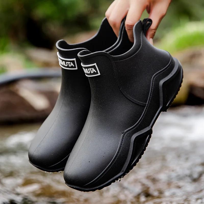 Fashion Low-cylinder Rain Shoes for Men and Women  Outdoor Fishing Waterproof Shoes, Stylish Style for Outdoor Wear, Rain Boots