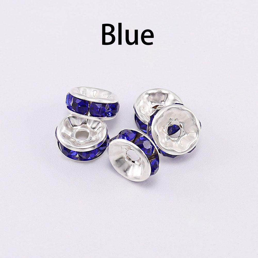 100Pcs 4 6 8 10mm Rhinestone Crystal Rondelles Bead Gold Color Loose Spacer Beads For DIY Jewelry Making Accessories
