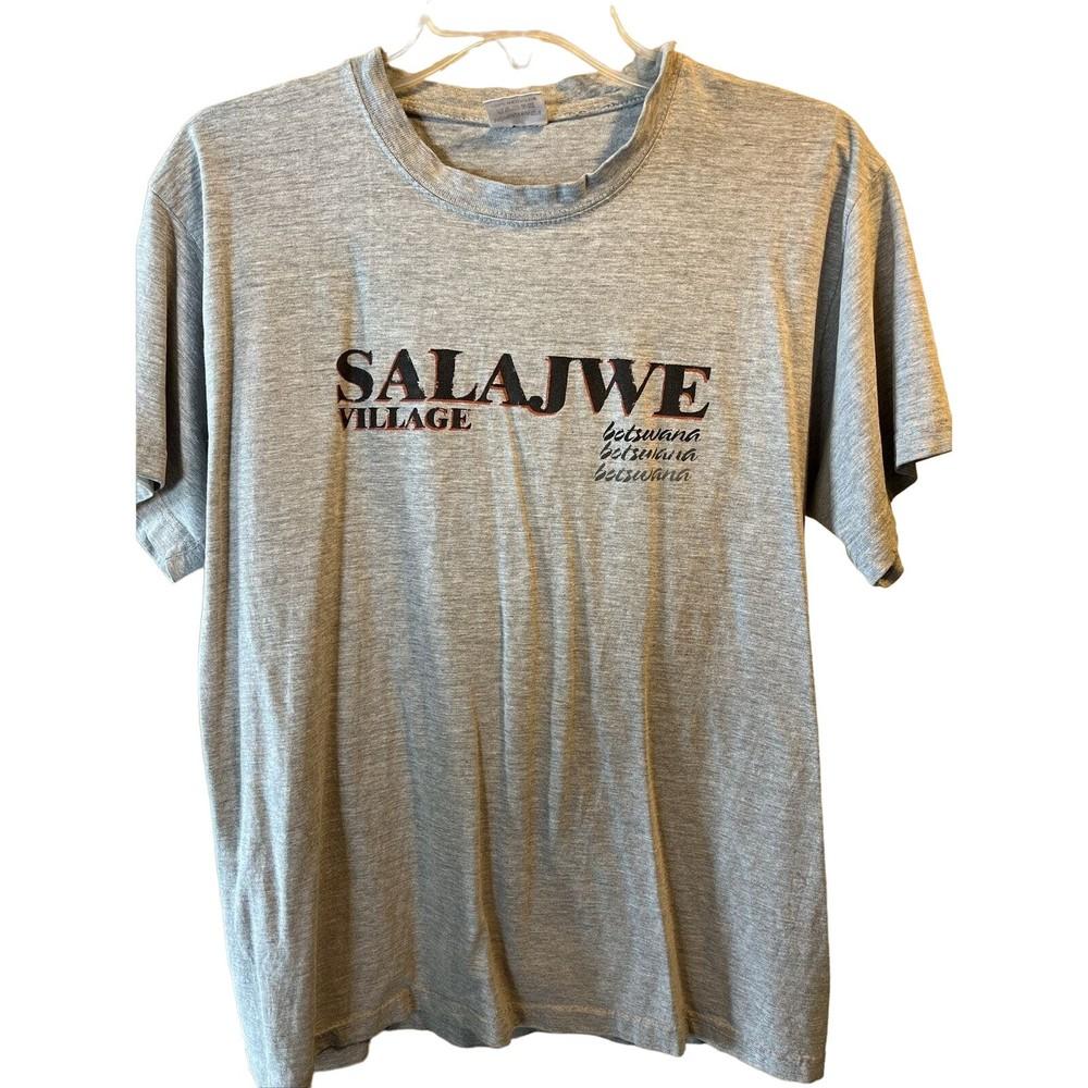 

Salajwe Village Botswana Vintage Men’s M Gray Short Sleeve Cotton Retro T-Shirt 3XL